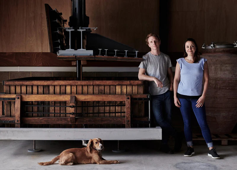 Dan and Nicola Ham, founders of Offbeat Wines, pictured in the winery.